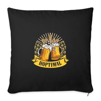 Munich Folk Festival HOPTIMAL Funny Beer Fan - Housse de coussin décorative 45 x 45 cm - noir - Devant