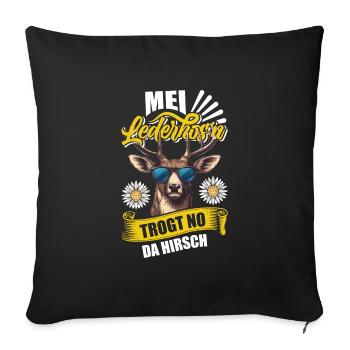Munich folk festival MEI LEDERHOSEN WEARS NO DA - Sofa pillowcase 17,3'' x 17,3'' (45 x 45 cm) - black - Front