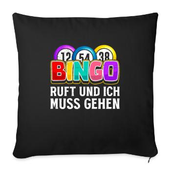 BINGO CALLS AND I MUST TO GO Amateurs de bingo - Housse de coussin décorative 45 x 45 cm - noir - Devant