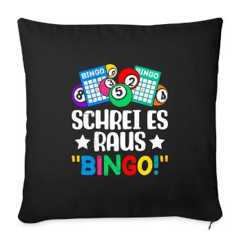 Bingo Players SHOUT IT OUT BINGO! Fun Bingo - Sofa pillowcase 17,3'' x 17,3'' (45 x 45 cm) - black - Front