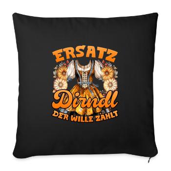 Munich Folk Festival SUBSTITUTE DIRNDL THE WILL COUNTS - Sofa pillowcase 17,3'' x 17,3'' (45 x 45 cm) - black - Front