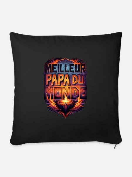 Meilleur papa du monde. - Housse de coussin décorative 45 x 45 cm - noir