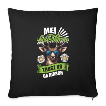 Munich folk festival MEI LEDERHOSEN WEARS NO DA - Sofa pillowcase 17,3'' x 17,3'' (45 x 45 cm) - black - Front