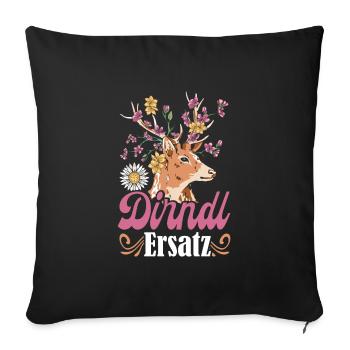 DIRNDL ERSATZ Chemise Traditionnelle Femme Munich - Housse de coussin décorative 45 x 45 cm - noir - Devant
