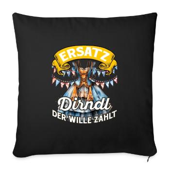 Munich Folk Festival SUBSTITUTE DIRNDL THE WILL COUNTS - Sofa pillowcase 17,3'' x 17,3'' (45 x 45 cm) - black - Front