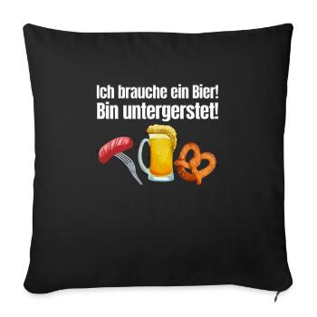 Munich Folk Festival NEED A BEER UNDERMINED - Sofa pillowcase 17,3'' x 17,3'' (45 x 45 cm) - black - Front
