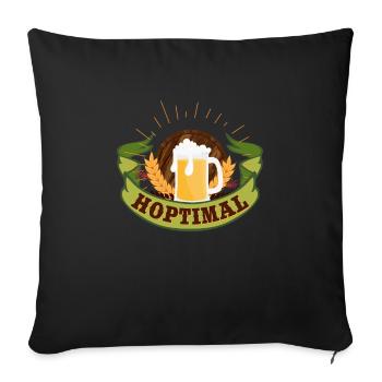 Munich Folk Festival HOPTIMAL Funny Beer Fan - Housse de coussin décorative 45 x 45 cm - noir - Devant