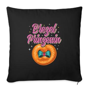 BREZEL PRINCESS Munich Folk Festival Women - Sofa pillowcase 17,3'' x 17,3'' (45 x 45 cm) - black - Front