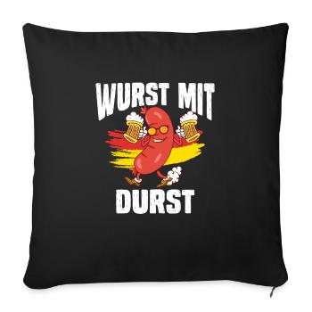 Festival folklorique de Munich WURST MIT DURST Lustiges - Housse de coussin décorative 45 x 45 cm - noir - Devant