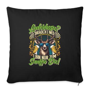 LEATHER TROUSERS? I DON'T NEED TO DRINK THERE - Sofa pillowcase 17,3'' x 17,3'' (45 x 45 cm) - black - Front