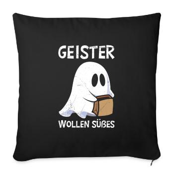 Halloween GHOSTS WANT SWEET Funny Kids - Housse de coussin décorative 45 x 45 cm - noir - Devant