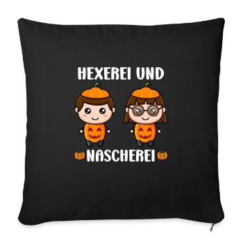 Costume d’Halloween SORCELLERIE ET BONBONS Drôle - Housse de coussin décorative 45 x 45 cm - noir - Devant