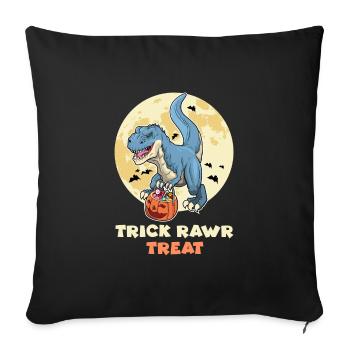 Halloween Costume TRICK RAWR TREAT Funny Dino - Sofa pillowcase 17,3'' x 17,3'' (45 x 45 cm) - black - Front