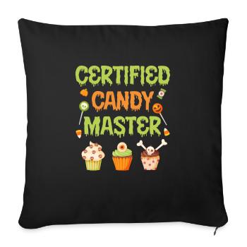 Halloween CERTIFIED CANDY MASTER Drôle Halloween - Housse de coussin décorative 45 x 45 cm - noir - Devant