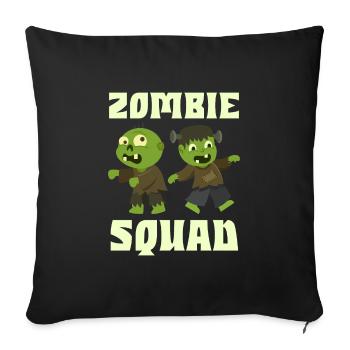 Halloween Kostüm Kinder ZOMBIE SQUAD Lustiges - Sofakissenbezug 45 x 45 cm - Schwarz - Vorne