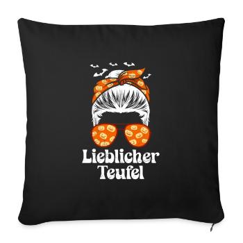 Costume d’Halloween Enfants LOVELY DEVIL Drôle - Housse de coussin décorative 45 x 45 cm - noir - Devant