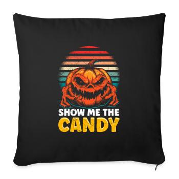 Halloween Costume Kids SHOW ME THE CANDY Horror - Sofa pillowcase 17,3'' x 17,3'' (45 x 45 cm) - black - Front