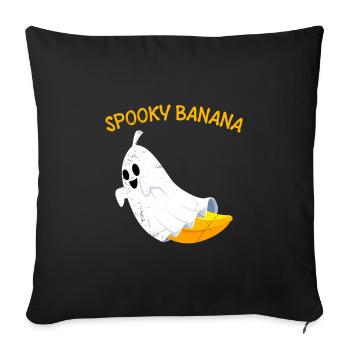 Halloween Kostüm Kinder SPOOKY BANANA Lustiges - Sofakissenbezug 45 x 45 cm - Schwarz - Vorne