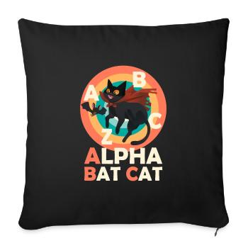 Halloween Costume ALPHA BAT CAT Funny Alphabet - Sofa pillowcase 17,3'' x 17,3'' (45 x 45 cm) - black - Front