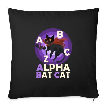 Halloween Costume ALPHA BAT CAT Funny Alphabet - Sofa pillowcase 17,3'' x 17,3'' (45 x 45 cm) - black - Front