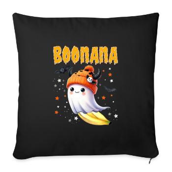 Halloween Kostüm Kinder BOONANA Lustiges - Sofakissenbezug 45 x 45 cm - Schwarz - Vorne