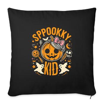 Costume d’Halloween SPOOKY KID Drôle Halloween - Housse de coussin décorative 45 x 45 cm - noir - Devant