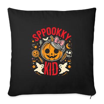 Costume d’Halloween SPOOKY KID Drôle Halloween - Housse de coussin décorative 45 x 45 cm - noir - Devant