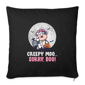 Halloween CREEPY MOO DÉSOLÉ BOO ! Fête amusante - Housse de coussin décorative 45 x 45 cm - noir - Devant
