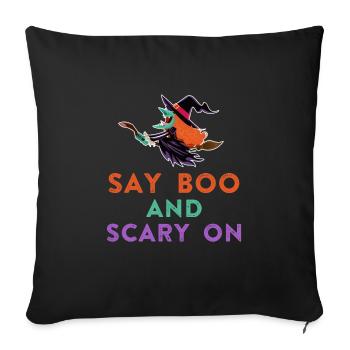 Costume d’Halloween SAY BOO AND SCARY ON Kids - Housse de coussin décorative 45 x 45 cm - noir - Devant