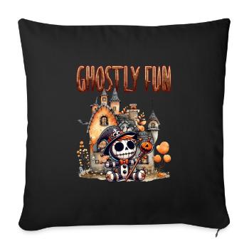 Halloween Party Kids GHOSTLY FUN Funny - Sofa pillowcase 17,3'' x 17,3'' (45 x 45 cm) - black - Front