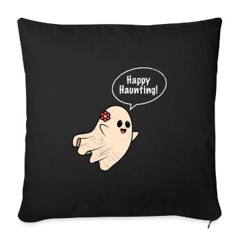 Halloween Kostüm Kinder FRÖHLICHES SPUKEN - Sofakissenbezug 45 x 45 cm - Schwarz - Vorne