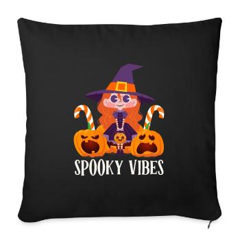 Fête d’Halloween AMBIANCE EFFRAYANTE Drôle Halloween - Housse de coussin décorative 45 x 45 cm - noir - Devant