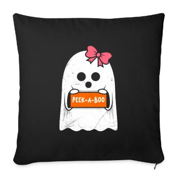Halloween Costume Kids PEAK A BOO Funny - Sofa pillowcase 17,3'' x 17,3'' (45 x 45 cm) - black - Front