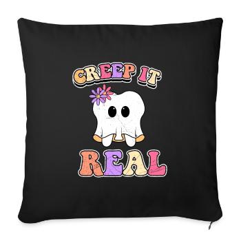 Halloween Costume Kids CREEP IT REAL Funny - Sofa pillowcase 17,3'' x 17,3'' (45 x 45 cm) - black - Front