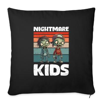 Halloween Party NIGHTMARE KIDS Creepy Zombie - Sofa pillowcase 17,3'' x 17,3'' (45 x 45 cm) - black - Front
