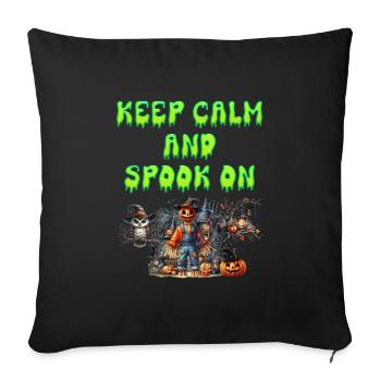 Halloween Kostüm Kinder KEEP CALM AND SPOOK ON - Sofakissenbezug 45 x 45 cm - Schwarz - Vorne
