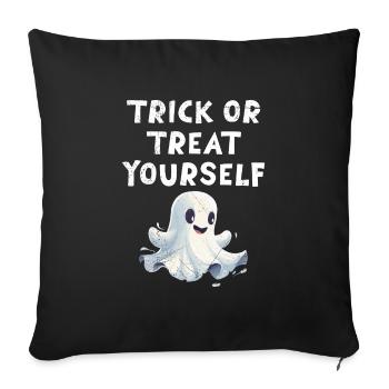 Halloween Party TRICK OR TREAT YOURSELF Funny - Sofa pillowcase 17,3'' x 17,3'' (45 x 45 cm) - black - Front
