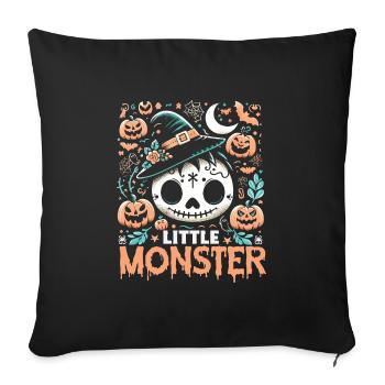 Halloween Costume Kids LITTLE MONSTER Funny - Sofa pillowcase 17,3'' x 17,3'' (45 x 45 cm) - black - Front