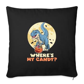 Joyeux Halloween OÙ SONT MES BONBONS ? Drôles d’enfants - Housse de coussin décorative 45 x 45 cm - noir - Devant