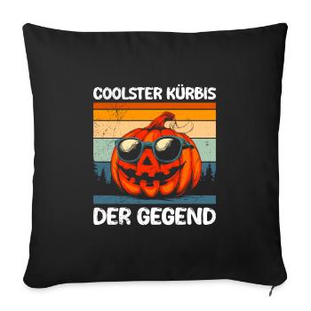 Halloween CITROUILLE LA PLUS COOL DE LA RÉGION Amusant - Housse de coussin décorative 45 x 45 cm - noir - Devant