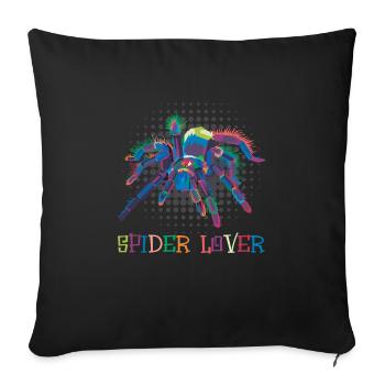 Halloween SPIDER LOVER Fête des enfants Halloween - Housse de coussin décorative 45 x 45 cm - noir - Devant