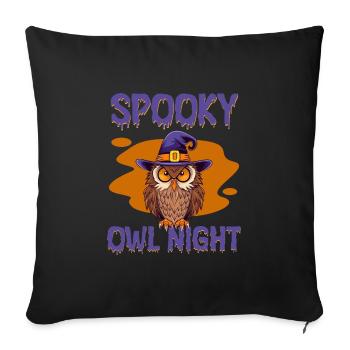 Halloween CREEPY OWL Funny Halloween - Sofa pillowcase 17,3'' x 17,3'' (45 x 45 cm) - black - Front