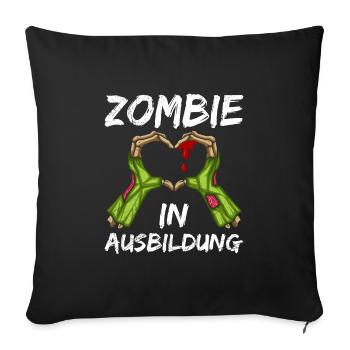 Halloween Kostüm Kinder ZOMBIE IN AUSBILDUNG - Sofakissenbezug 45 x 45 cm - Schwarz - Vorne