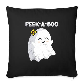 Halloween Costume Kids PEAK A BOO Funny - Sofa pillowcase 17,3'' x 17,3'' (45 x 45 cm) - black - Front