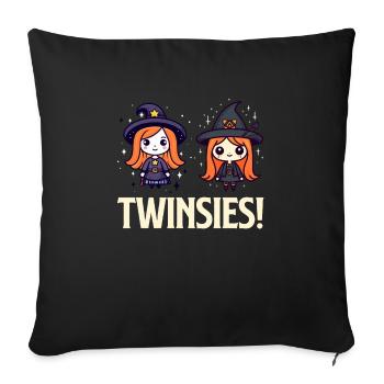 Halloween TWIN Look Drôle Sorcières Halloween - Housse de coussin décorative 45 x 45 cm - noir - Devant