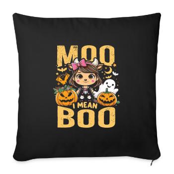 Halloween Costume MOO BOO Halloween Kids - Sofa pillowcase 17,3'' x 17,3'' (45 x 45 cm) - black - Front