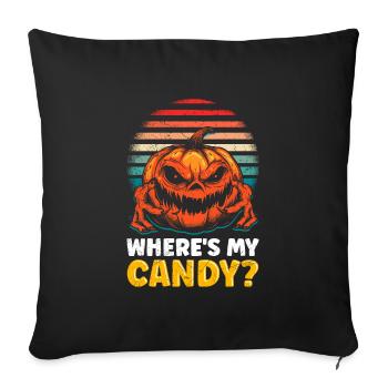 Halloween Costume Kids WHERE'S MY CANDY? Horror - Sofa pillowcase 17,3'' x 17,3'' (45 x 45 cm) - black - Front