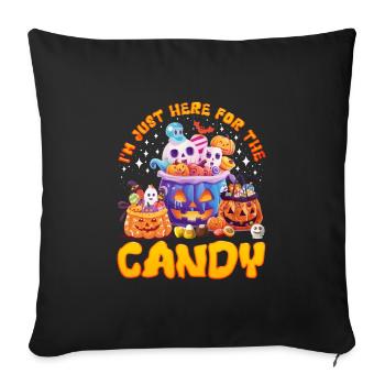 Fête d’Halloween JE SUIS ICI POUR LES BONBONS Drôle - Housse de coussin décorative 45 x 45 cm - noir - Devant