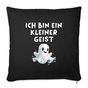 Fête d’Halloween JE SUIS UN PETIT FANTÔME Drôle - Housse de coussin décorative 45 x 45 cm - noir - Devant