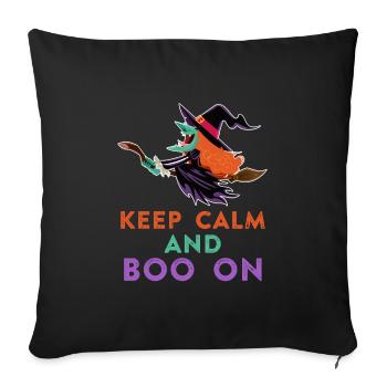 Halloween Kids Party KEEP CALM AND BOO ON - Sofa pillowcase 17,3'' x 17,3'' (45 x 45 cm) - black - Front